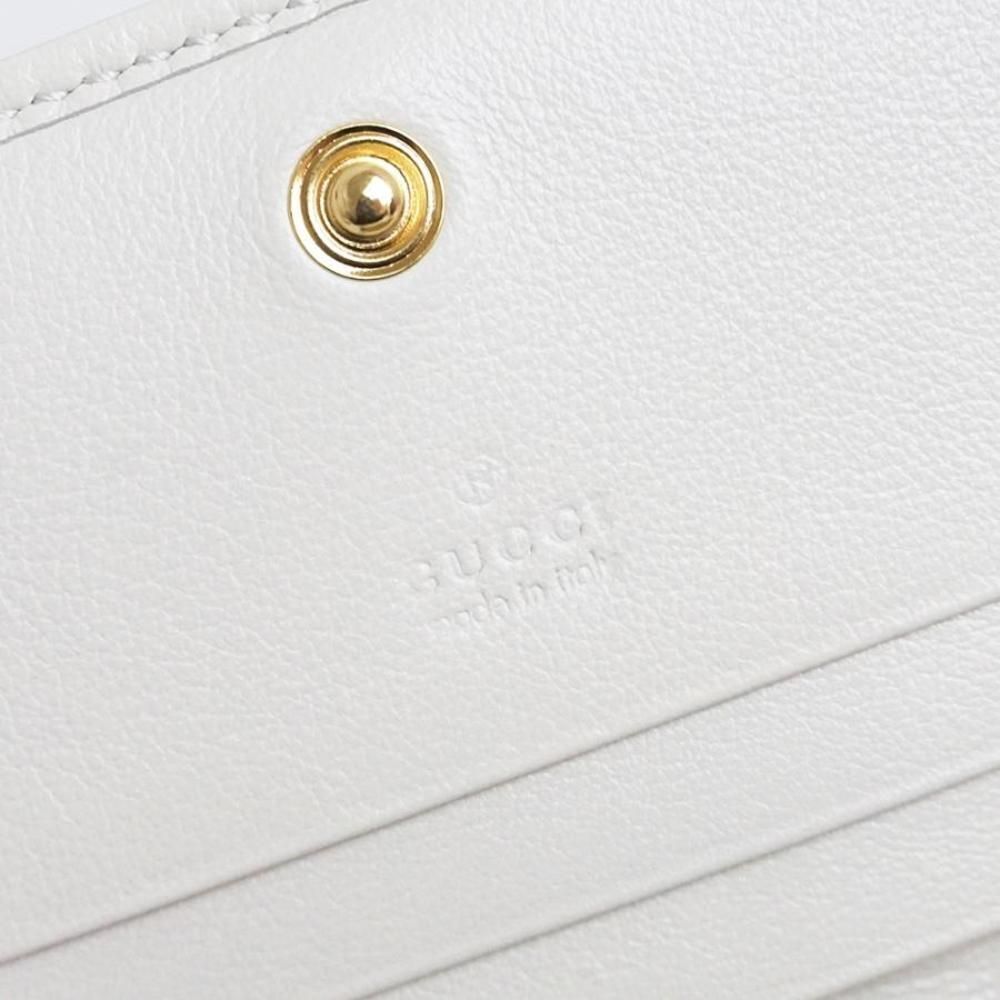 Gucci Rajah Tiger Bi-fold Wallet Chain Wallet Leather Canvas White - Picture 10 of 11
